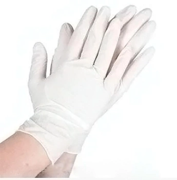 Перчатки медицинские смотровые латексные опудренные Medicare 100 шт. S белый