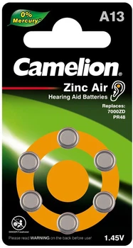 Батарейки Camelion Zinc-Air 1х6 шт (A13-BP6)