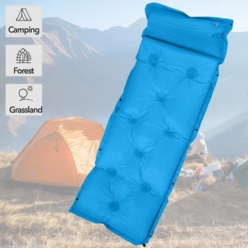 Надувний матрац в намет Adventuridge 180х60см Синьо-сірий, каремат туристичний килимок, що самонадувається (1009379-Other-1)