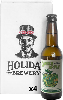Упаковка сидра Holiday Brewery Green Apple полусладкий 6% 0.33 л х 4 шт (341707870)
