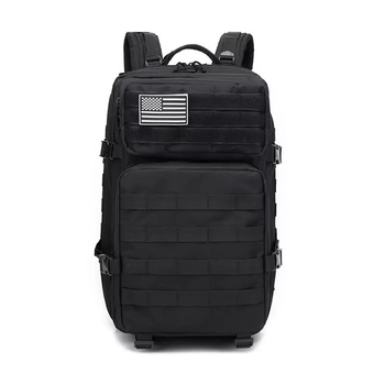 Рюкзак тактический ANH 45л Черный Black Military Tactical Backpack 40\50