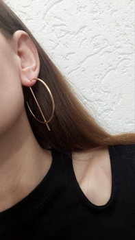 Круглые серьги джекеты DeKolie ER0036 золотистые