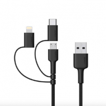 Кабель AUKEY 3-in-1 USB 2.0 A to Lightning/USB-C/Micro-USB Cable 1.2 m / 4ft (CB-BAL5)