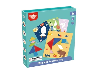 Деревянная развивающая головоломка танграм магнитный Tooky Toy