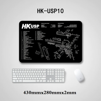 Килимок для чищення зброї HK-USP10 з м'якою гумою Clefers Tactical (5002193H)