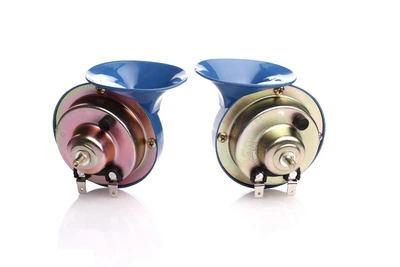 Клаксон звуковий сигнал автомобільний 2контакта Ø 85mm 100710 синій Elegant