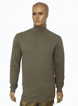 Тактична футболка з довгим рукавом (гольф) CT Хакі, з відворотом (100% хб) (CT137-NECK-56)
