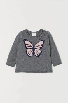 Джемпер серый Бабочка H&M 80см (40006190)