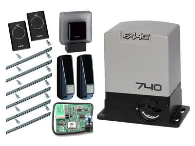 FAAC 740 KIT aвтоматика для откатных ворот (створка до 500 кг.) Фотоэлементы + лампа, 2 шт., 6 м