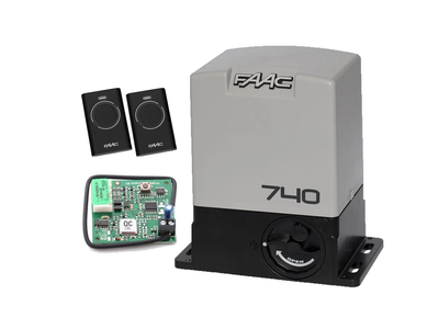 FAAC 740 KIT aвтоматика для откатных ворот (створка до 500 кг.) Без аксессуаров, 2 шт., Без зубчатой рейки