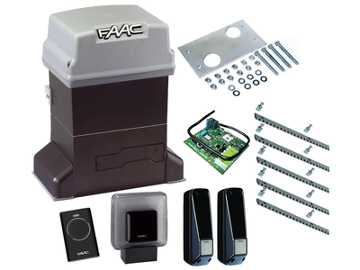 Автоматика для откатных ворот FAAC 746 ER KIT (створка до 600 кг.) Фотоэлементы + лампа, 1 шт., 5 м