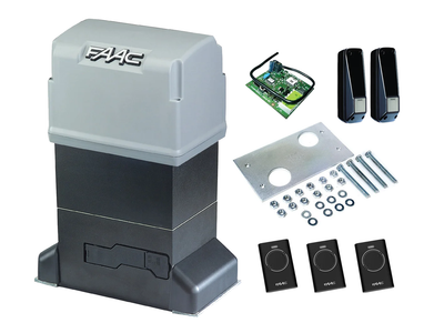 Автоматика для откатных ворот FAAC 844 ER KIT (створка до 1800 кг.) Фотоэлементы, 3 шт., Без зубчатой рейки