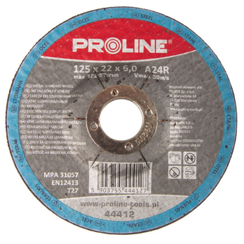 Круг шліфувальний по металу 115 х 6 х 22мм (вигнутий профіль) PROLINE 44411