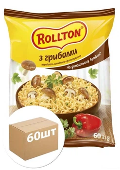 Вермишель Rollton с грибами 60х60 г (99159)