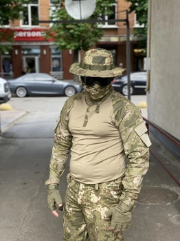 Рубашка мужская военная тактическая с липучками под шевроны ВСУ (ЗСУ) Убакс Турция XL 6585 хаки