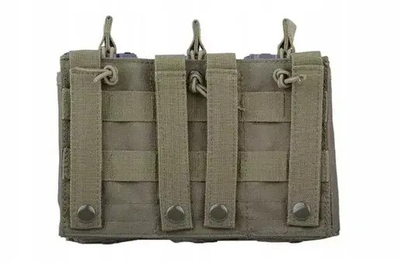Открытая тройная сумка для магазинов AK47 G36 M4 GFC Tactical oliv