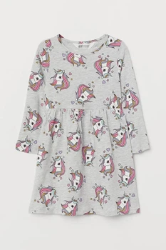 Платье длинный рукав Pony серый H&M 134-140см (40006499)