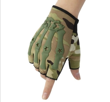 Перчатки беспалые тактические RUIN HAWK в стиле милитари камуфляж М 03268