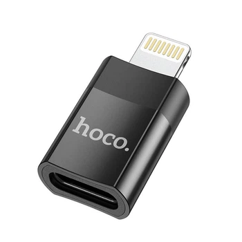 Переходник адаптер Type C на Lightning для iPhone HOCO adapter (2A, USB2.0). Black