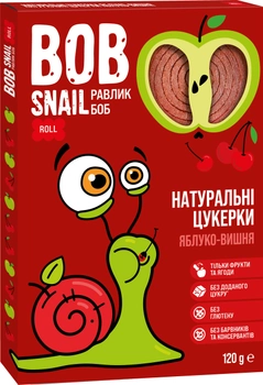 Конфеты Bob Snail натуральные яблочно-вишневые 120 г (4820162520354)