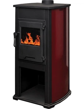 Чугунная печь Termo Sistem ELEGANT бордо 8 кВт отопительно варочные для дома и дачи
