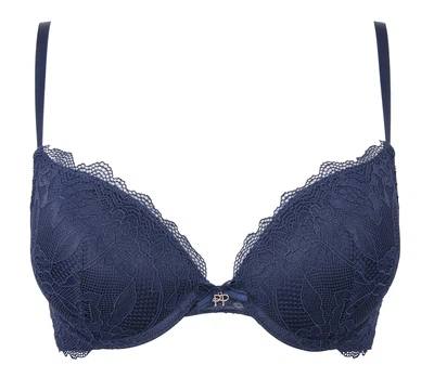 Бюстгальтер Pretty Polly Lola PDL005 мереживний push up глибоке декольте подарунок 85B Синій (5053014433130)