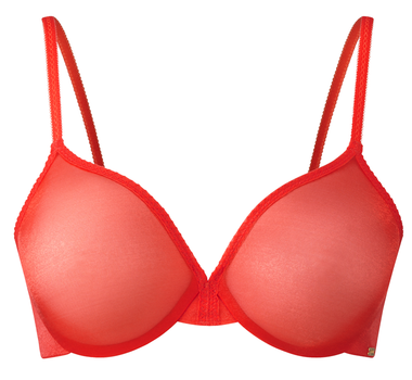 Бюстгальтер Gossard Glossies 6271 прозорий гладкий для глибокого декольте та природньої посадки 70D Fiesta Red (5053014268404)