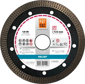 Алмазный диск PDT 1A1R Relief Universal 125x1,4x10x22,2 мм (820204RLF)