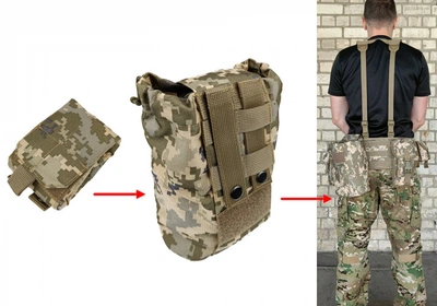 Подсумок PA m3 для сброса 25х18х10 см пиксель ВСУ MM-14 (MOLLE, подсумок для сбросов на разгрузку, жилет, РПС) EFPABK24(P)