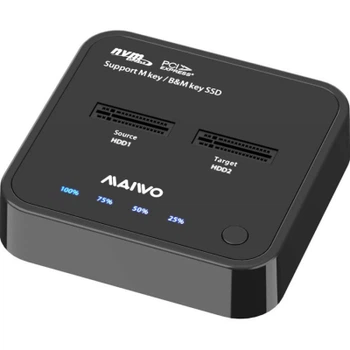 Док-станция Maiwo 2*NVMe M.2 SSD USB 3.1 Gen2 Type-C для хранения данных