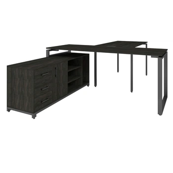 Офисный письменный стол руководителя Loft Details FB200b с брифингом морское дерево 36