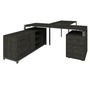 Офисный письменный стол руководителя Loft Details FLB200b с брифингом морское дерево