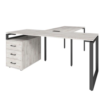 Офисный письменный стол руководителя Loft Details LB200b сосна лофт белая