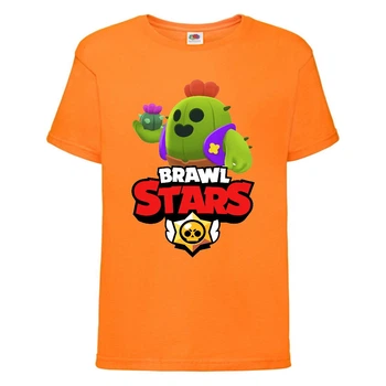 Футболка дитяча Бравл Старс Спайк (Brawl Stars Spike) помаранчева 152 см