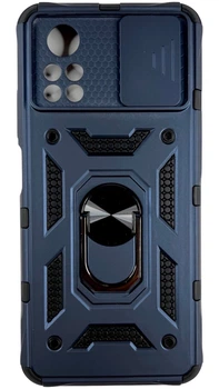 Чехол Camshield c кольцом-подставкой на Poco X4 Pro 5G синий