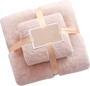 Набор 2 микрофибровых полотенца Koloco для ванной 35х75+70х135 см Бежевый (ly60050)