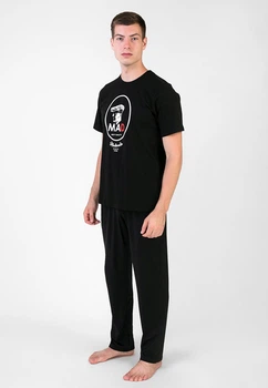 Піжама чоловіча Homewear MAD 35520P бавовняна якісна для відпочинку вдома L Black (3700465519636)