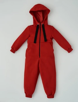 Комбінезон дитячий на флісі з капюшоном Alwair Kids Червоний 140-146 12962