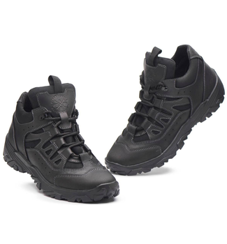 Кросівки тактичні чоловічі демісезонні, кросівки тактичні чоловічі, натуральна шкіра та кордура, розмір 41, Bounce ar. TRFI-2341, колір чорний