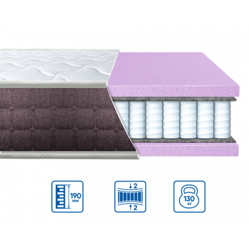 Ортопедический матрас EUROSLEEP BRAVE "SPRING FOAM" (19см, 2/2) Трикотаж 70х190