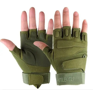Перчатки армейские беспалые BlackHawk военные тактические без пальцев M Зеленые