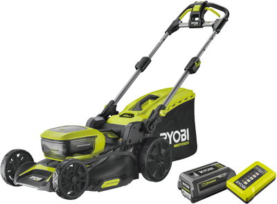 Газонокосилка аккумуляторная Ryobi MAX POWER RY36LMX46A-140 36В, 46 см, 55 л, 25-75 мм (АКБ 1х4 А·час и ЗУ) (5133005586)