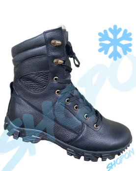 Берці зимові черевики тактичні чоловічі, туфлі тактичні чоловічі берці зимові, натуральна шкіра, розмір 41, Bounce ar. TB-UT-1941, колір чорний