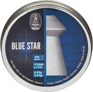 Кулі пневм BSA Blue Star 4,5 мм 0,52 г 450шт/уп (740)