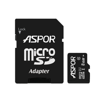Карта памяти Aspor MicroSDHC 8GB UHS-I (Class 10) + SD adapter 984006