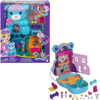 Ігровий набір Поллі Покет Mattel Polly Pocket Teddy Bear Purse Кишеньковий Світ Вечірні посиденьки з ведмедиком (HGC39)