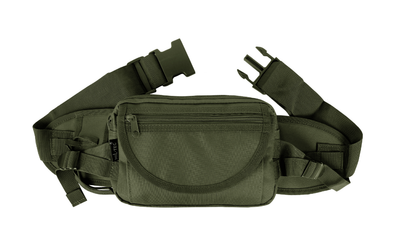 Поясная сумка MIL-TEC GROSS OLIVE Зеленый 23 х 15 х 5.5 см с пятьма карманами из водонепроницаемого полиэстра регулируемая длинна ремня застежка пряжка