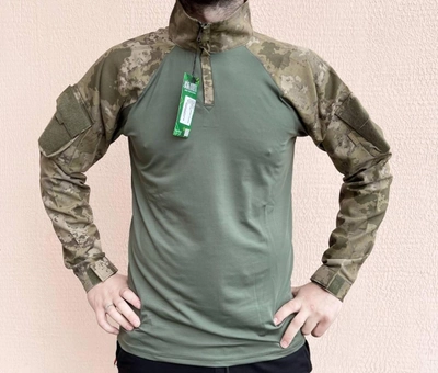 Рубашка мужская военная тактическая с липучками ВСУ (ЗСУ) Турция Ubaks Убакс 7295 XL 52 р хаки