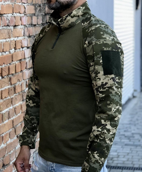 Рубашка мужская военная тактическая с липучками ВСУ (ЗСУ) Пиксель Ubaks Убакс 54 размер 7245 хаки