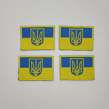 Шеврон на липучках Флаг с гербом ВСУ (ЗСУ) 20221814 6677 4х6 см